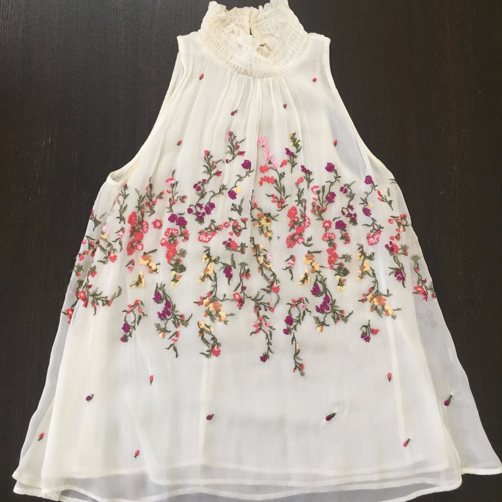 Anthropologie Floreat Sotra Embroidered  Top